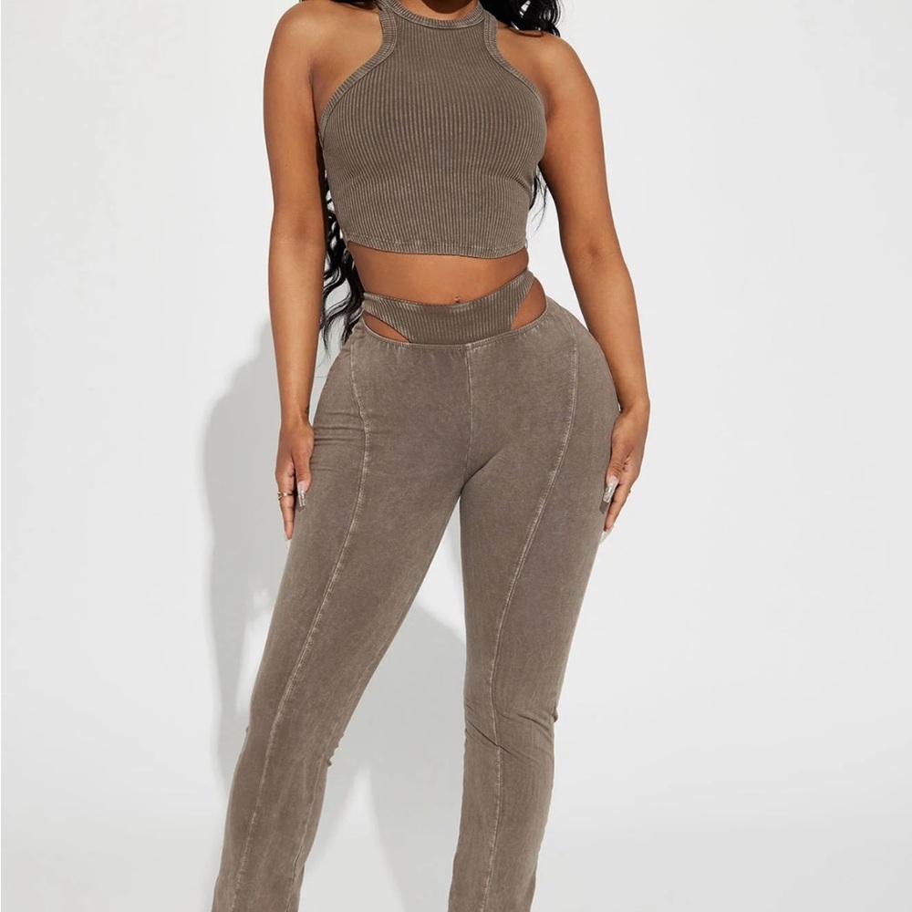 Fashion Nova Brown Ribbed Jumpsuit